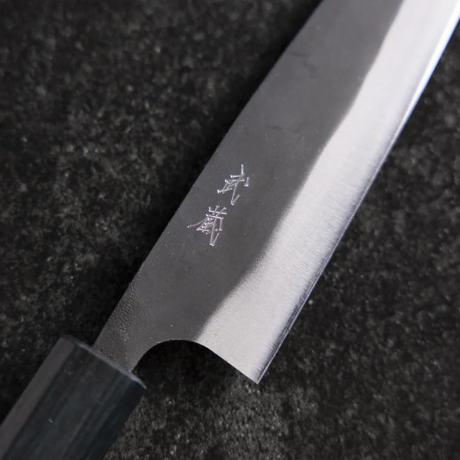 Ajikiri Blue Steel #1 Kurouchi Dunkelblauer Urushi Griff 145mm - Image 3