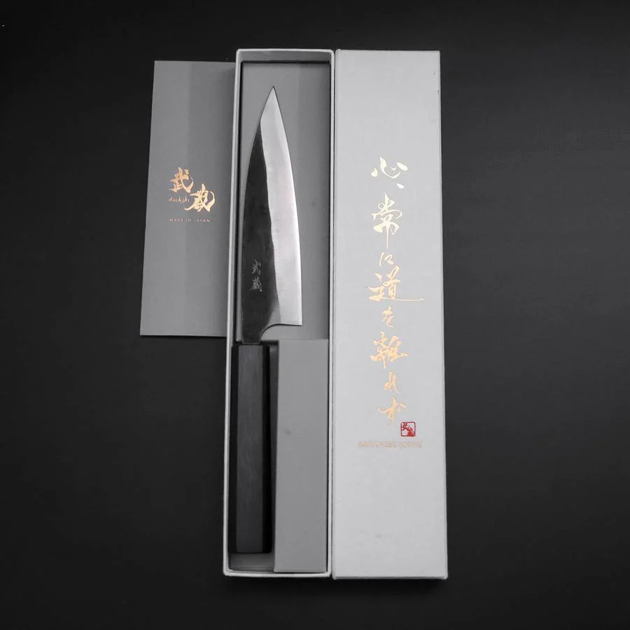 Ajikiri Blue Steel #2 Kurouchi Dunkelblauer Urushi Griff 145mm - Image 8