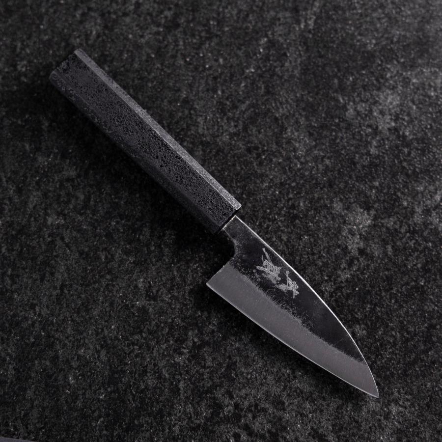 Ajikiri White Steel #2 Kurouchi Schwarzer Ishime Urushi Griff 105mm