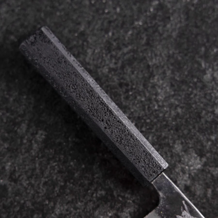 Ajikiri White Steel #2 Kurouchi Schwarzer Ishime Urushi Griff 105mm - Image 6