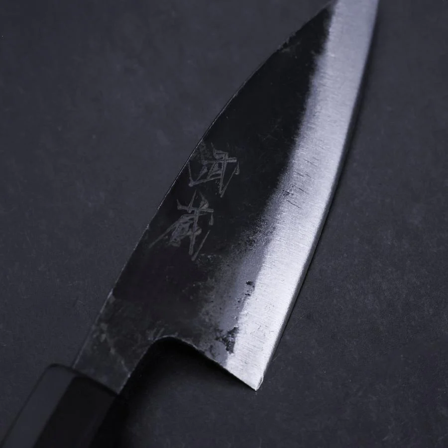 Ajikiri White Steel #2 Kurouchi Büffelhorn und Magnolienholz Griff 105mm - Image 3