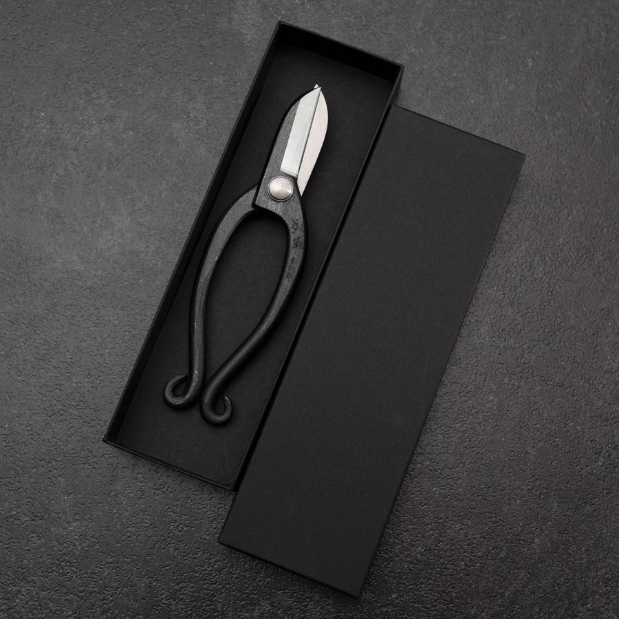 Black Musashi Blumenschere Blue Steel #2 geschmiedeter Undercut-Griff 165mm