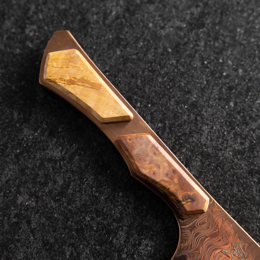 Kiritsuke Brotmesser VG-10 Kagami Damast Ahornholz Griff 210mm - Braun - Image 6