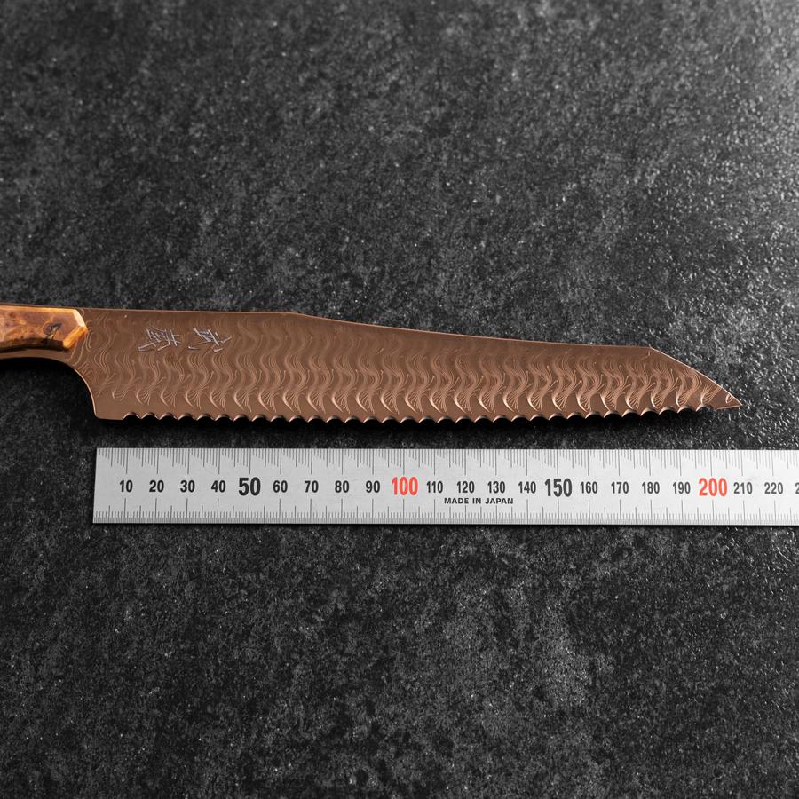 Kiritsuke Brotmesser VG-10 Kagami Damast Ahornholz Griff 210mm - Braun - Image 7