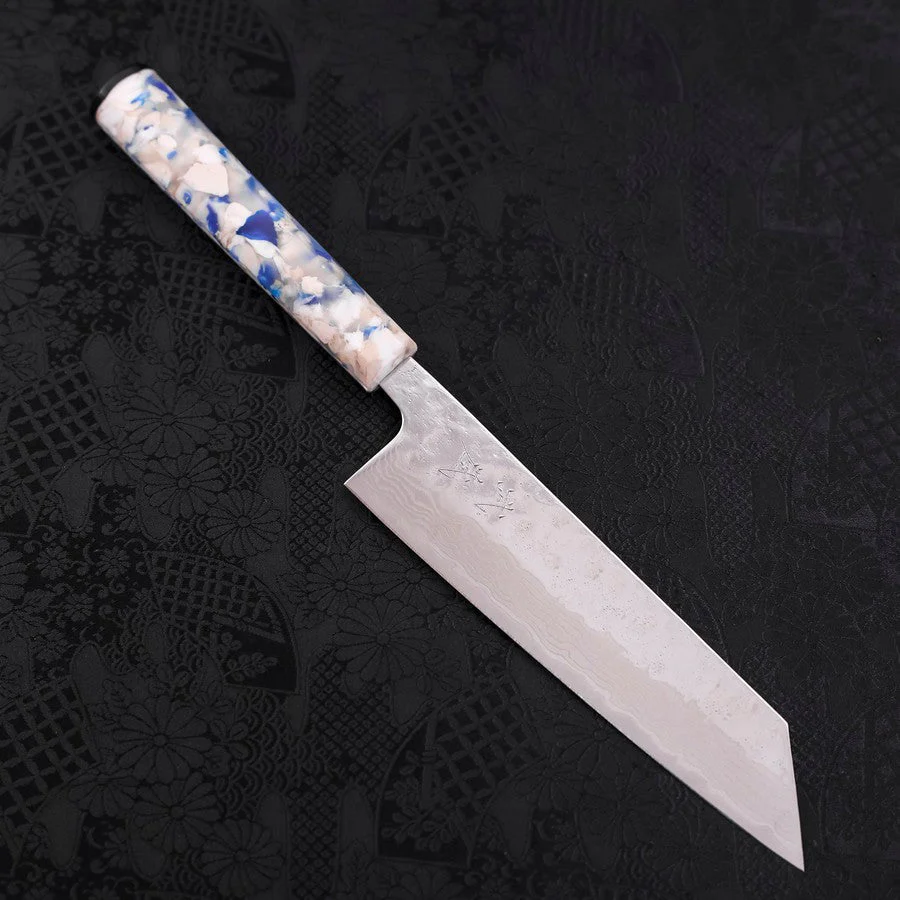 Bunka AUS-10 Nashiji Damast Kagami Weißer-Mix Ozeanplastik Griff 170mm