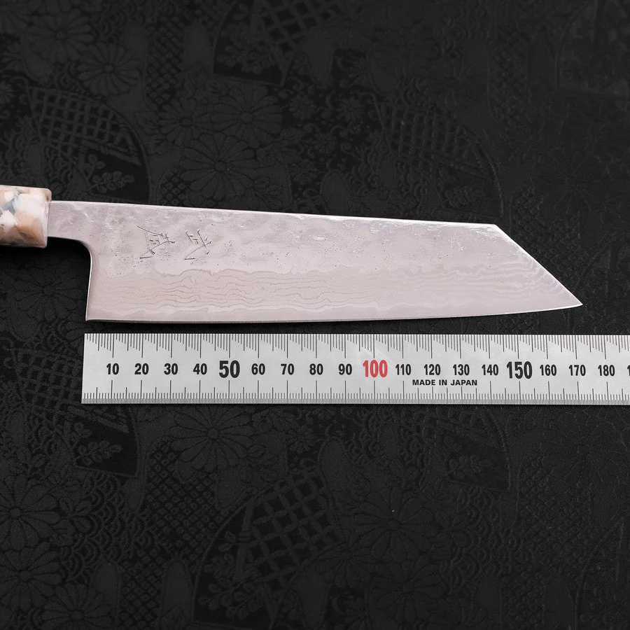 Bunka AUS-10 Nashiji Damast Kagami Weißer-Mix Ozeanplastik Griff 170mm - Image 7