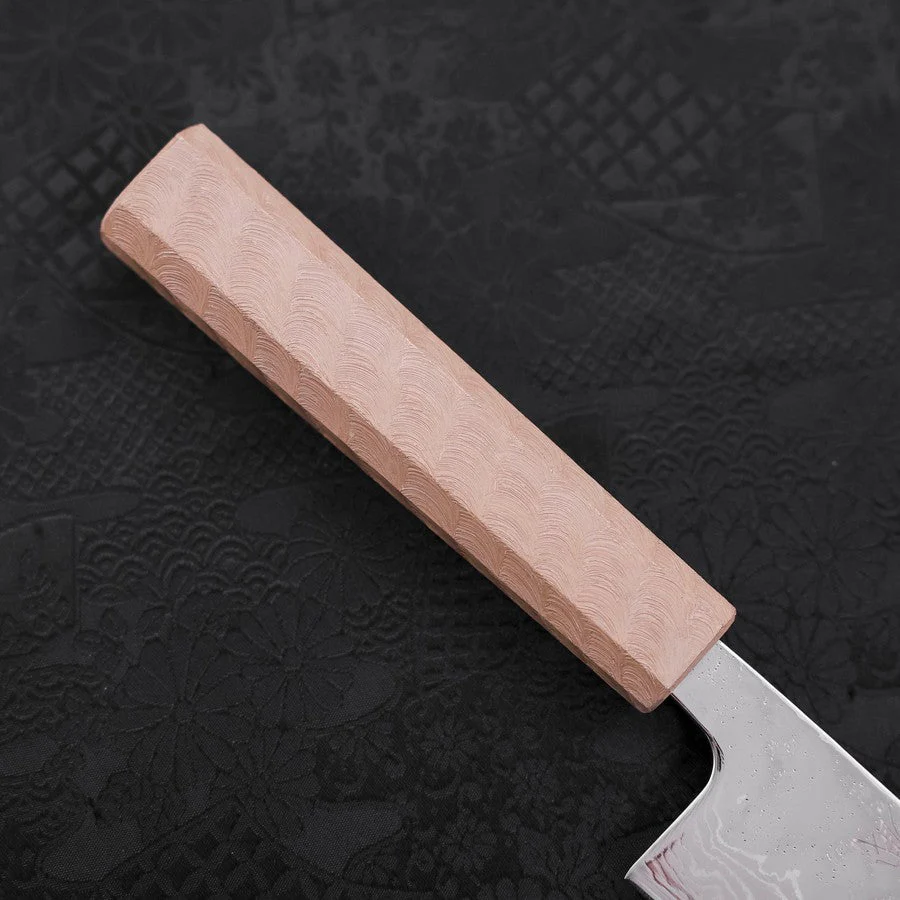 Bunka AUS-10 Nashiji Damast Kagami Weißer Ishime Urushi Griff 170mm - Image 6