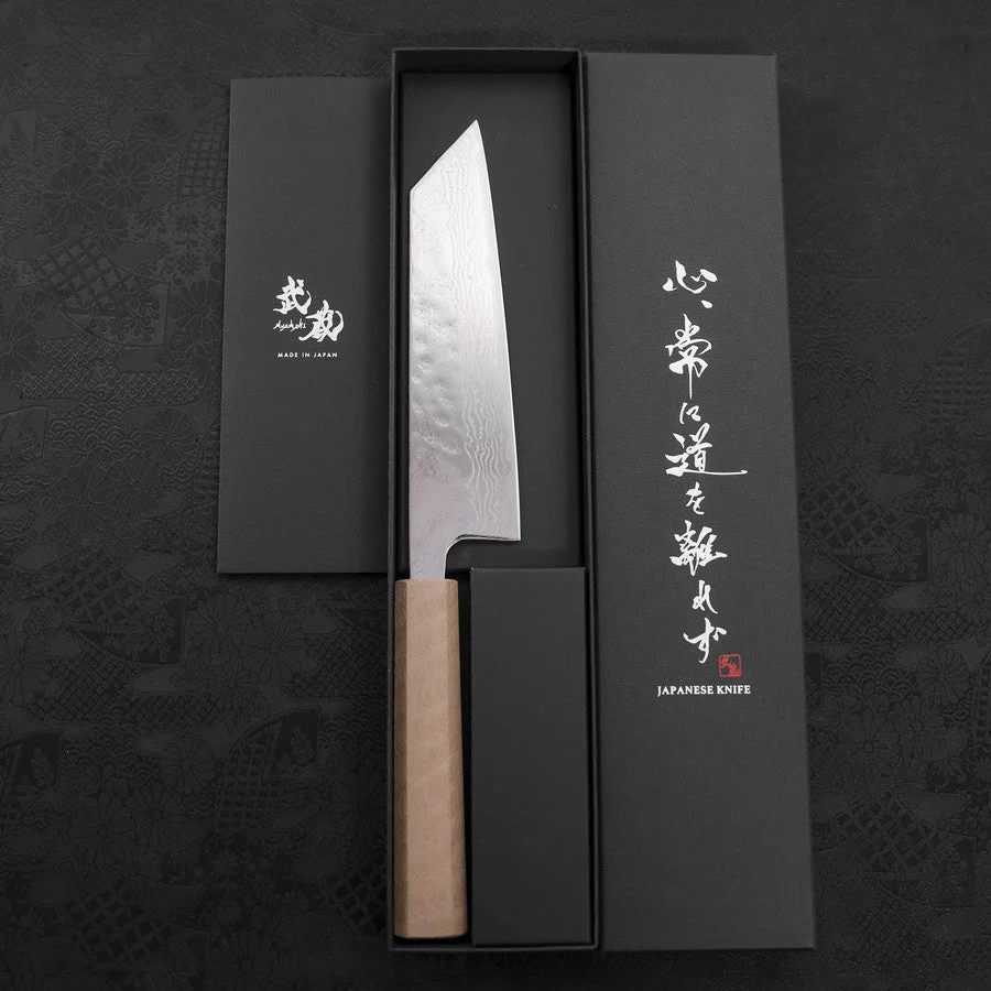 Bunka AUS-10 Nashiji Damast Kagami Weißer Ishime Urushi Griff 170mm - Image 8