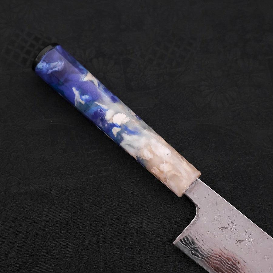 Bunka AUS-10 Nashiji Damast Kagami Weiß-Blauer Ozeanplastik Griff 170mm - Image 6