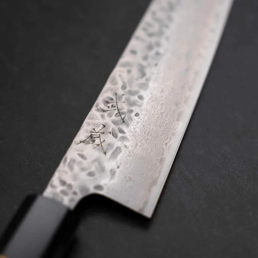 Bunka AUS-10 Tsuchime Damast Büffelhorn und Magnolienholz Griff 170mm - Image 3