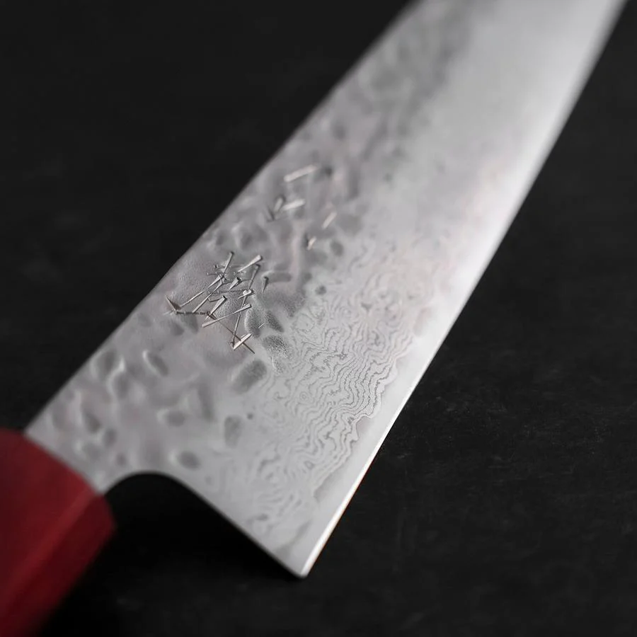 Bunka AUS-10 Tsuchime Damast Rosenholz Griff 170mm - Image 3