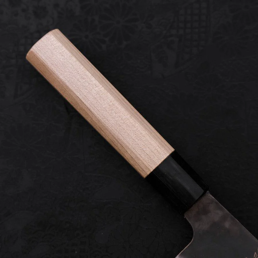 Bunka Blue Steel #1 Edelstahlummantelung Kurouchi Büffelhorn und Magnolienholz Griff 190mm - Image 6
