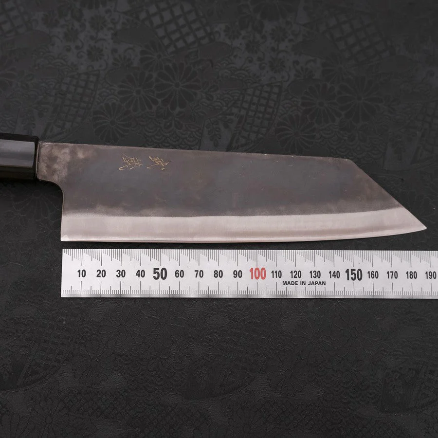 Bunka Blue Steel #1 Edelstahlummantelung Kurouchi Büffelhorn und Magnolienholz Griff 190mm - Image 7