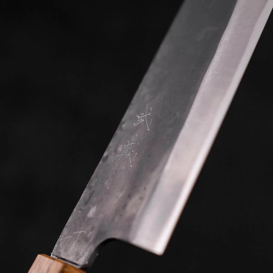 Bunka Blue Steel #1 Kurouchi Büffelhorn und Ebenholz Griff 180mm - Image 3