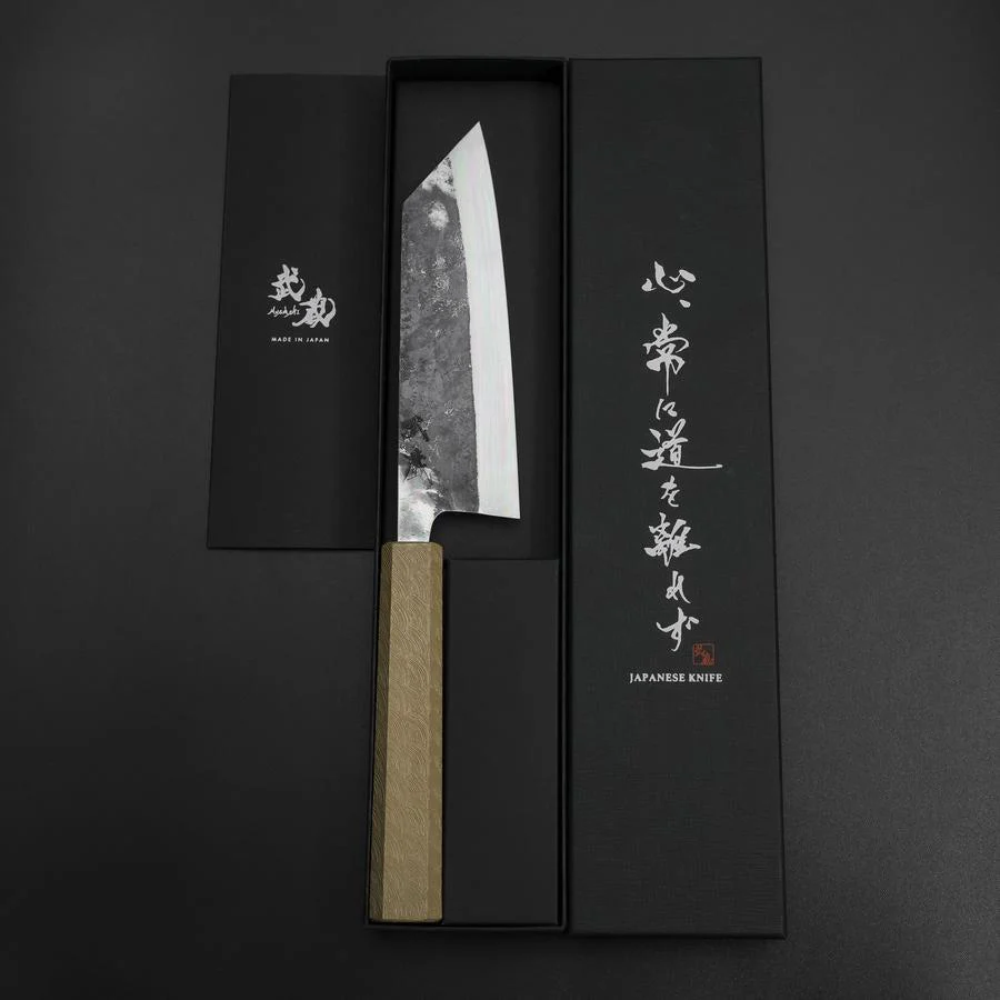 Bunka Blue Steel #1 Kurouchi Weißer Urushi Griff 170mm - Image 8