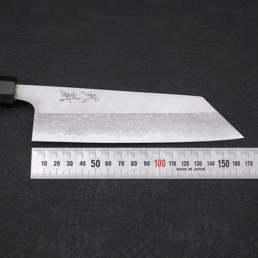 Bunka Blue Steel #2 Damast Büffelhorn und Ebenholz Griff 165mm - Image 7