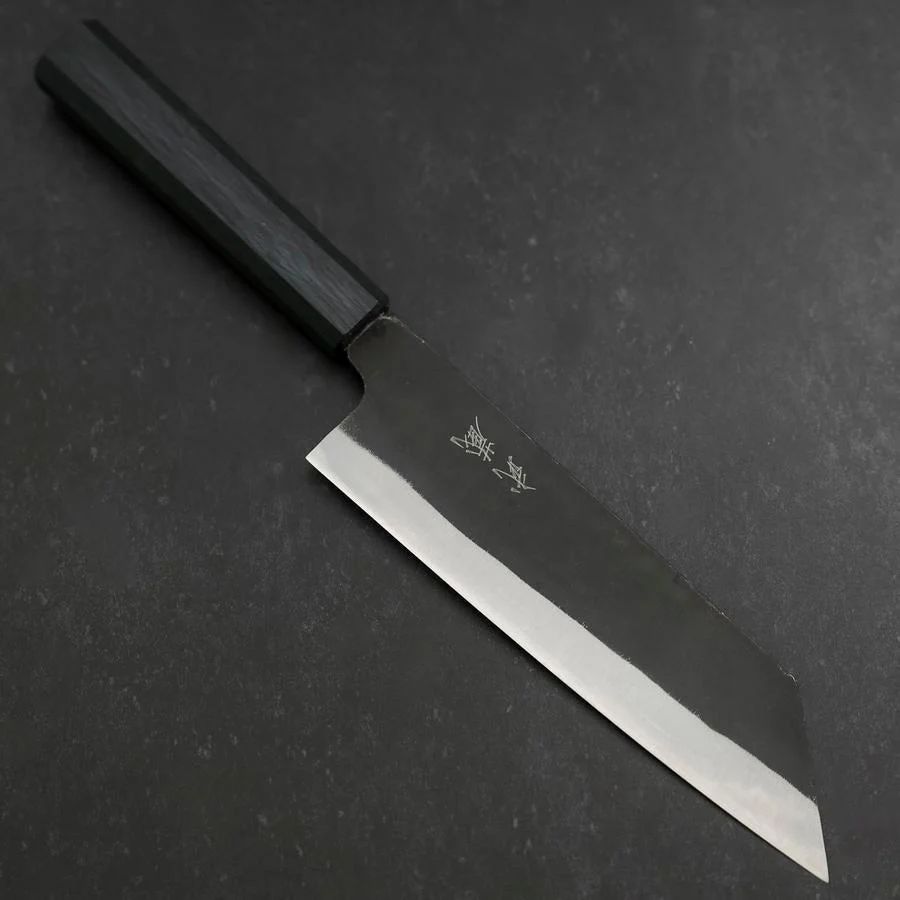 Bunka Blue Steel #2 Kurouchi Büffelhorn und Ebenholz Griff 170mm