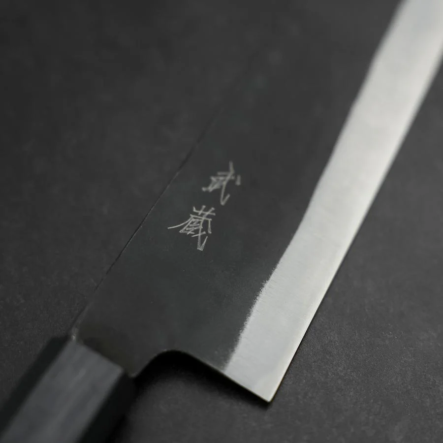 Bunka Blue Steel #2 Kurouchi Büffelhorn und Ebenholz Griff 170mm - Image 3