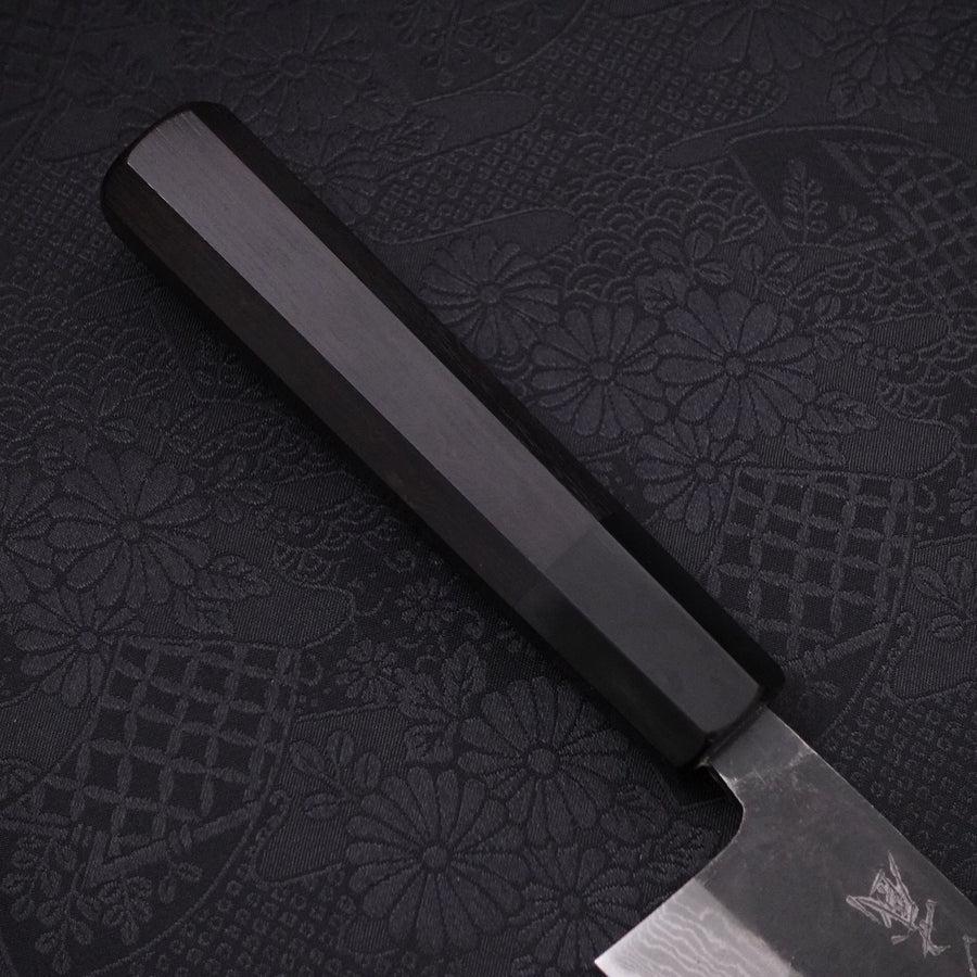 Bunka Blue Steel #2 Kurouchi Damast Büffelhorn und Ebenholz Griff 180mm - Image 6