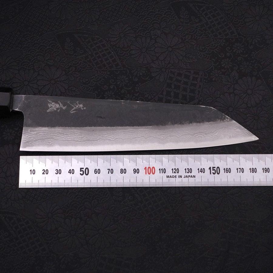 Bunka Blue Steel #2 Kurouchi Damast Büffelhorn und Ebenholz Griff 180mm - Image 7