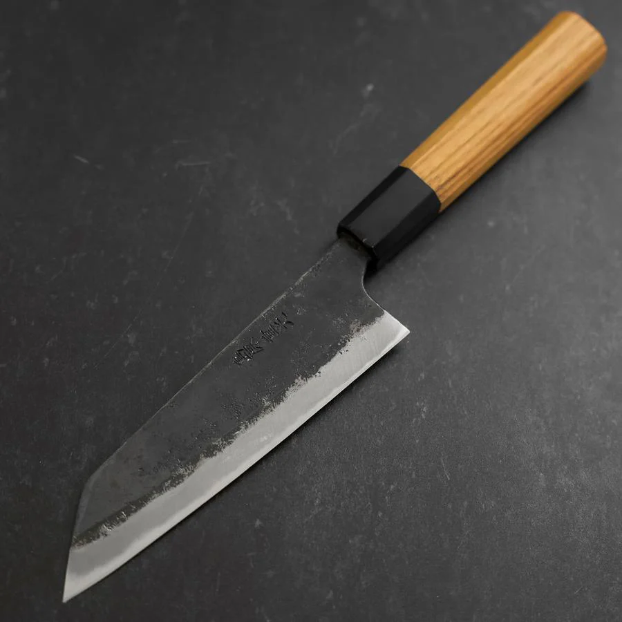 Bunka Blue Steel #2 Kurouchi Büffelhorn und Teakholz Griff 165mm - Image 2