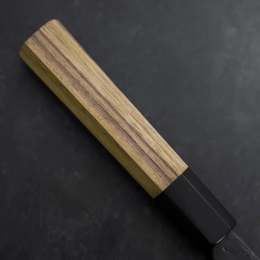 Bunka Blue Steel #2 Kurouchi Büffelhorn und Teakholz Griff 165mm - Image 6