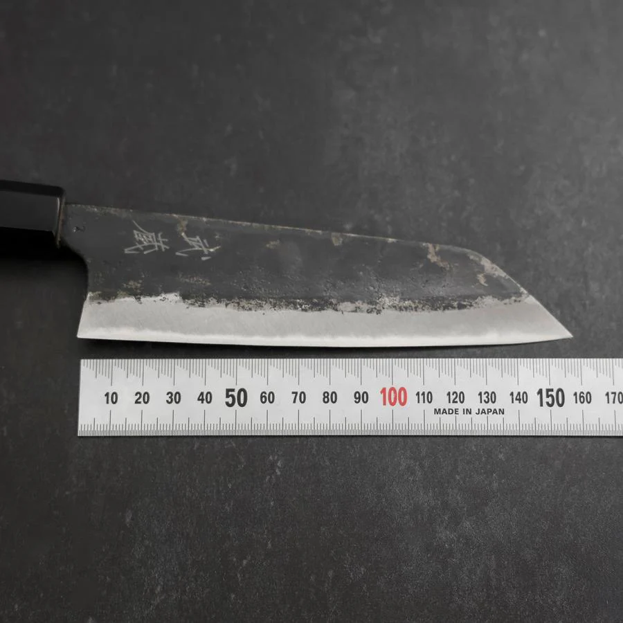 Bunka Blue Steel #2 Kurouchi Büffelhorn und Teakholz Griff 165mm - Image 7