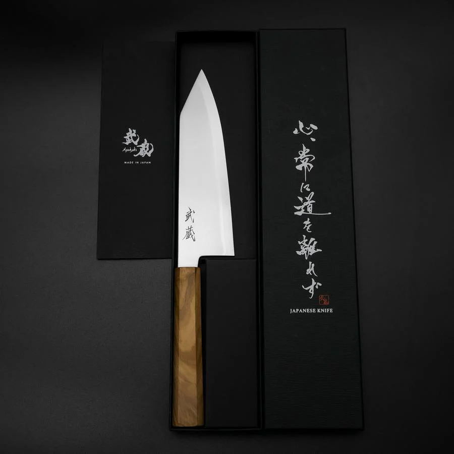 Bunka Blue Steel #2 Poliert Olivenholz Griff 170mm - Image 8