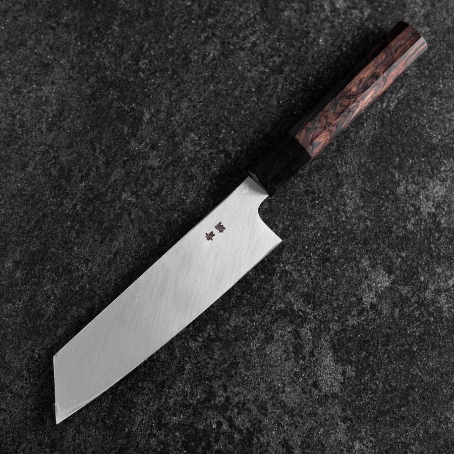 Mukimono Blue Steel #2 Suminagashi Büffelhorn und Ebenholz Griff 170mm - Image 2