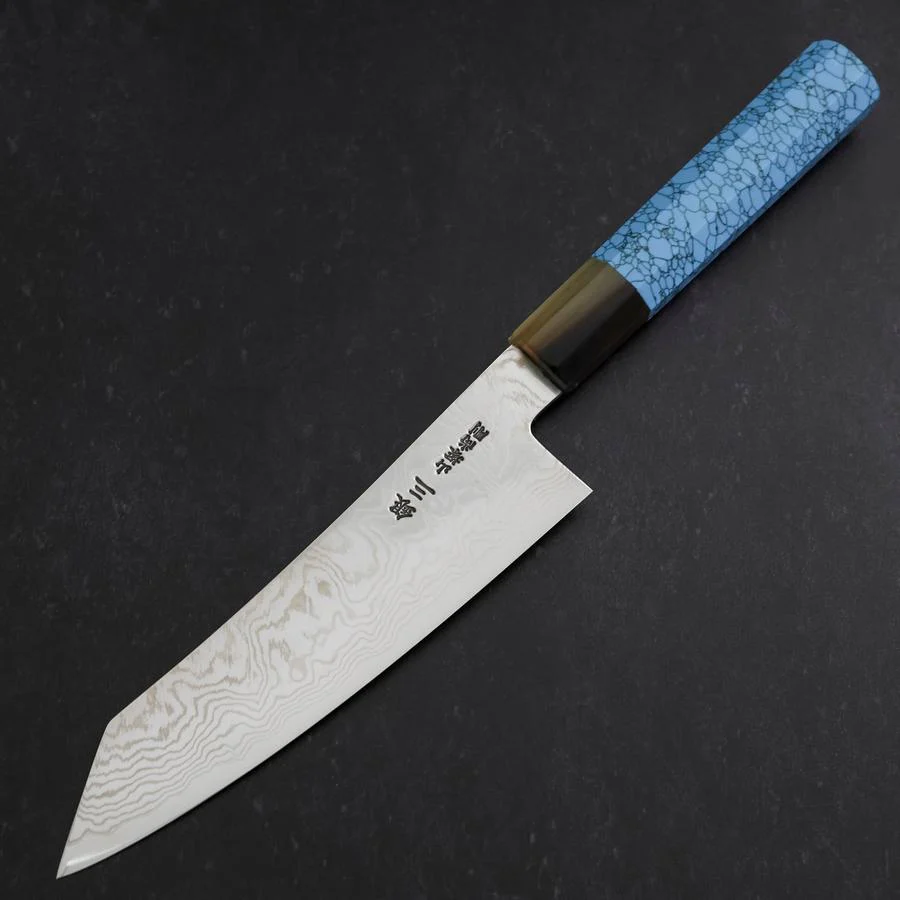 Bunka Silver Steel #3 Damast Büffelhorn und Türkis Griff 180mm - Image 2