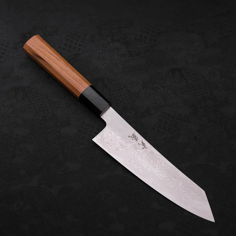 Bunka Silver Steel #3 Damast Büffelhorn und Teakholz Griff 180mm