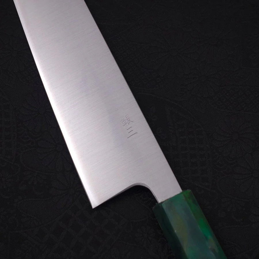 Bunka Silver Steel #3 Poliert Grüner Ozeanplastik Griff 170mm - Image 3