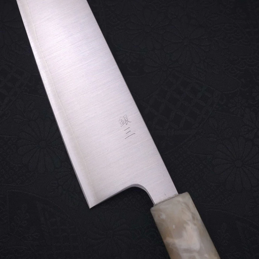Bunka Silver Steel #3 Poliert Weißer Mix Ozeanplastik Griff 170mm - Image 3