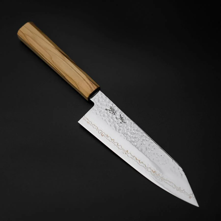 Bunka SLD Nickel Tsuchime Kolorierter Damast Olivenholz Griff 170mm Limited Edition