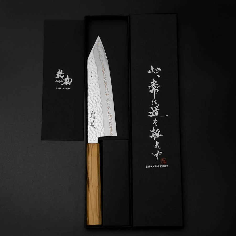 Bunka SLD Nickel Tsuchime Kolorierter Damast Olivenholz Griff 170mm Limited Edition - Image 8