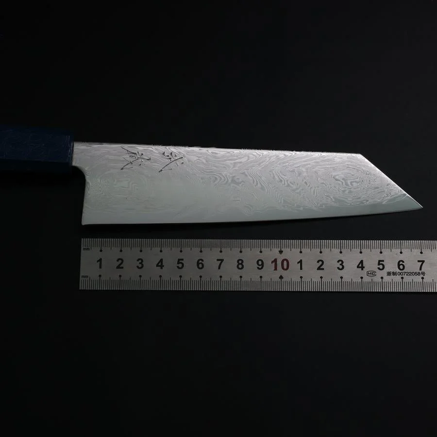 Bunka SLD Wellen Nickel Damast Blauer Urushi Griff 170mm - Image 7