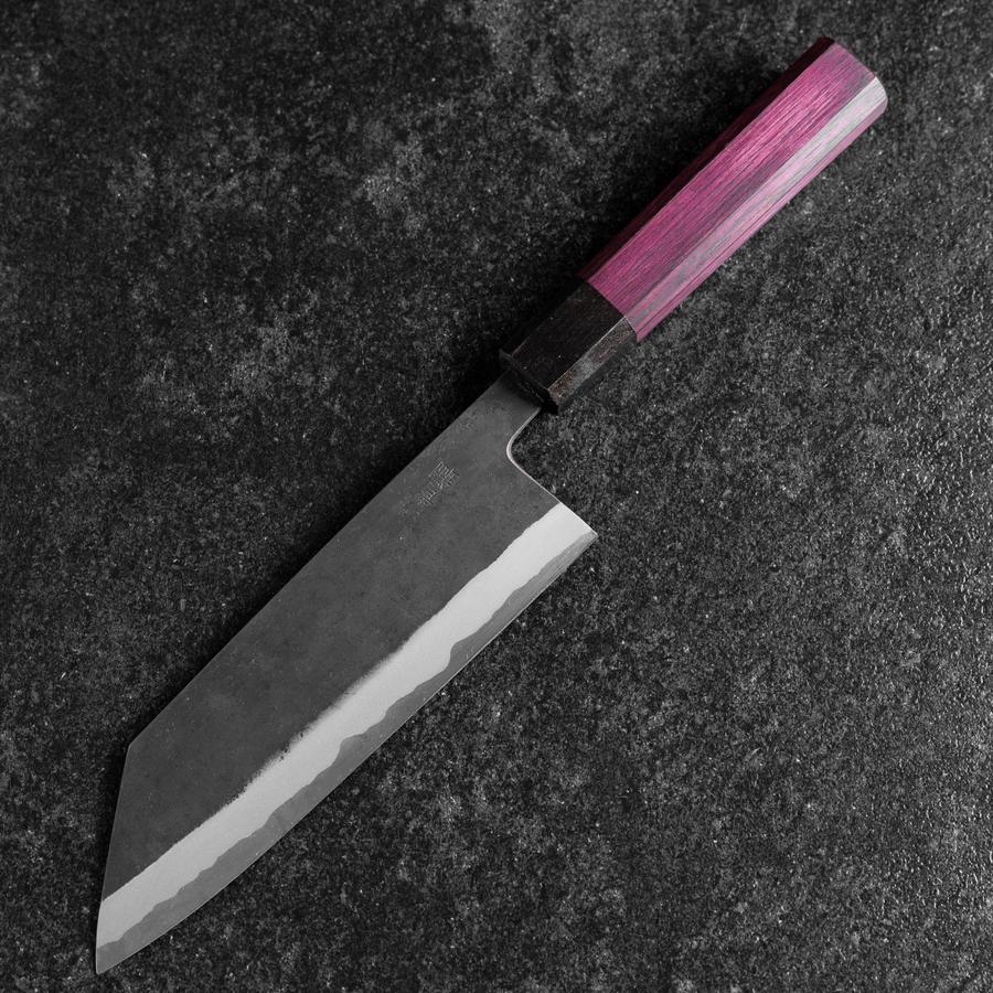 Bunka Edelstahlummantelung Blue Steel #2 Kurouchi Lila Urushi Griff 170mm - Image 2