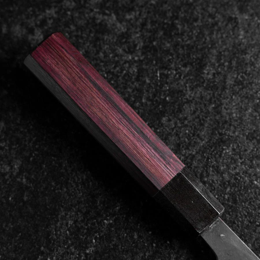 Bunka Edelstahlummantelung Blue Steel #2 Kurouchi Lila Urushi Griff 170mm - Image 6