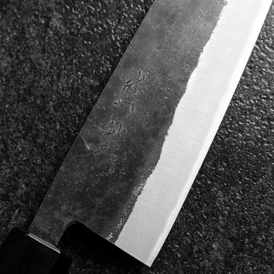 Bunka Edelstahlummantelung Blue Steel #2 Kurouchi Walnussholz Griff 165mm - Image 3