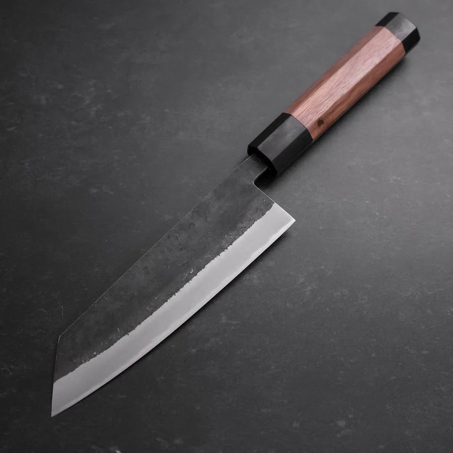 Bunka Blue Steel #2 Edelstahlummantelung Kurouchi Walnussholz Griff 165mm - Image 2