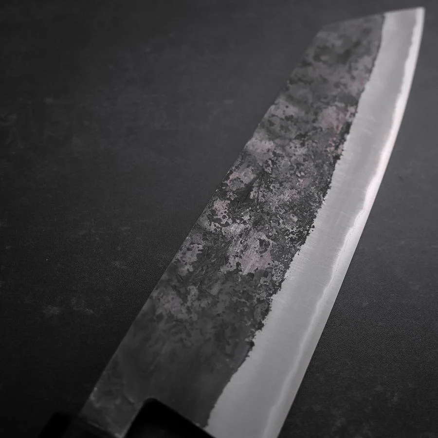 Bunka Blue Steel #2 Edelstahlummantelung Kurouchi Walnussholz Griff 165mm - Image 3