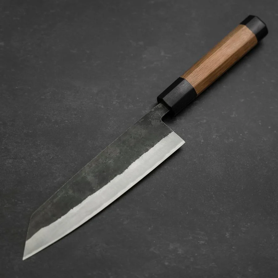 Bunka Blue Steel #2 Edelstahlummantelung Kurouchi Walnussholz Griff 180mm - Image 2