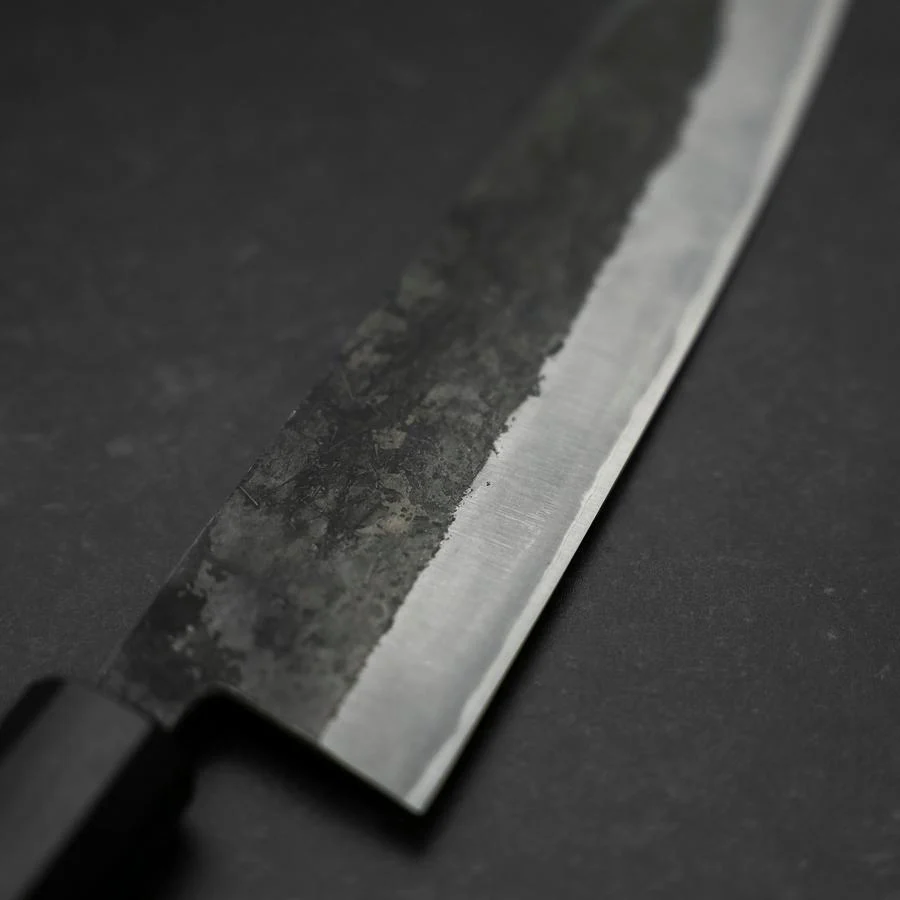 Bunka Blue Steel #2 Edelstahlummantelung Kurouchi Walnussholz Griff 180mm - Image 3