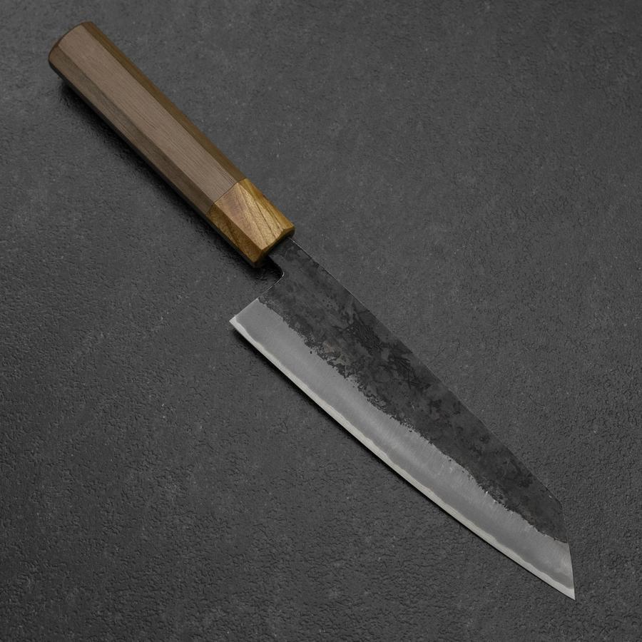 Bunka Edelstahlummantelung Blue Steel #2 Kurouchi Walnussholz-Zelkove Griff 180mm