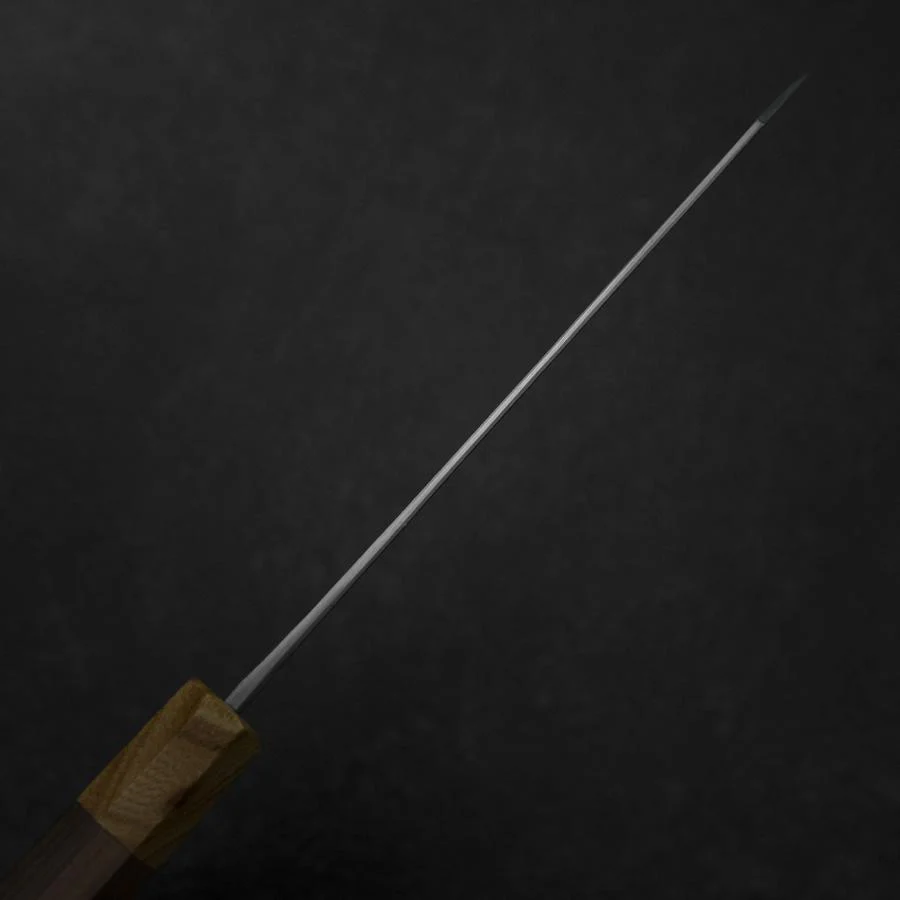 Bunka Edelstahlummantelung Blue Steel #2 Kurouchi Walnussholz-Zelkove Griff 180mm - Image 5