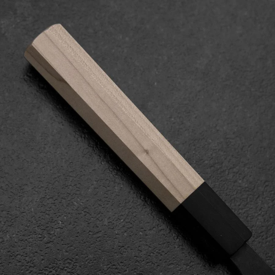 Bunka Edelstahlummantelung White Steel #2 Kurouchi Büffelhorn und Magnolienholz Griff 170mm - Image 6