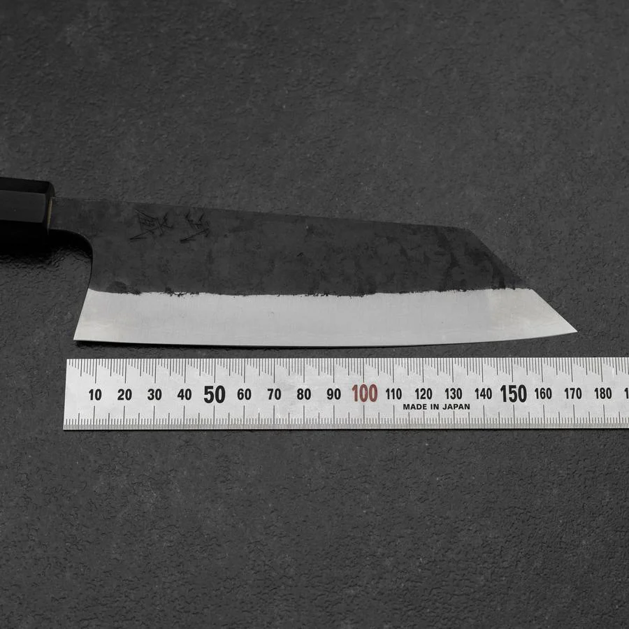 Bunka Edelstahlummantelung White Steel #2 Kurouchi Büffelhorn und Magnolienholz Griff 170mm - Image 7
