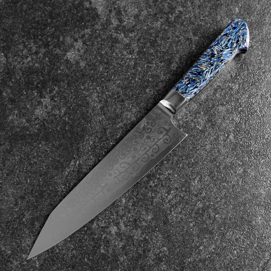 Bunka VG-10 Damast Blauer Westlicher Blütenblatt Griff 185mm - Image 2