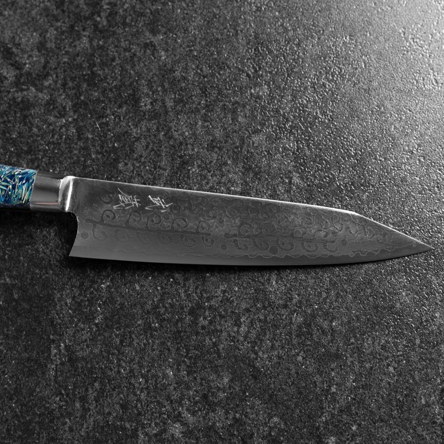 Bunka VG-10 Damast Blauer Westlicher Blütenblatt Griff 185mm - Image 7