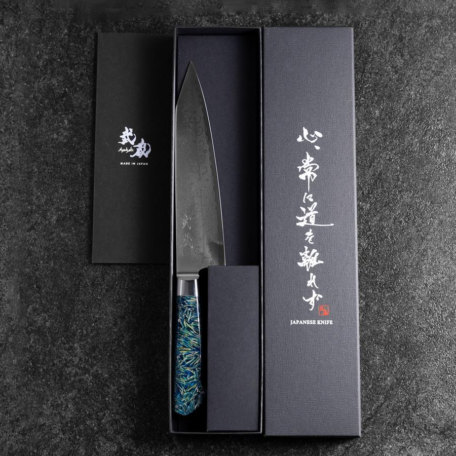 Bunka VG-10 Damast Blauer Westlicher Blütenblatt Griff 185mm - Image 8